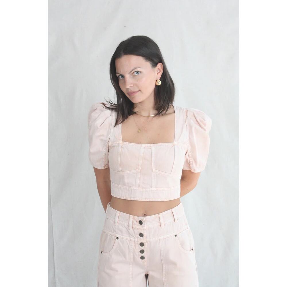 Ulla Johnson Renee Denim Corset Top Sweetbriar Size‎ 4 - Picture 4 of 13